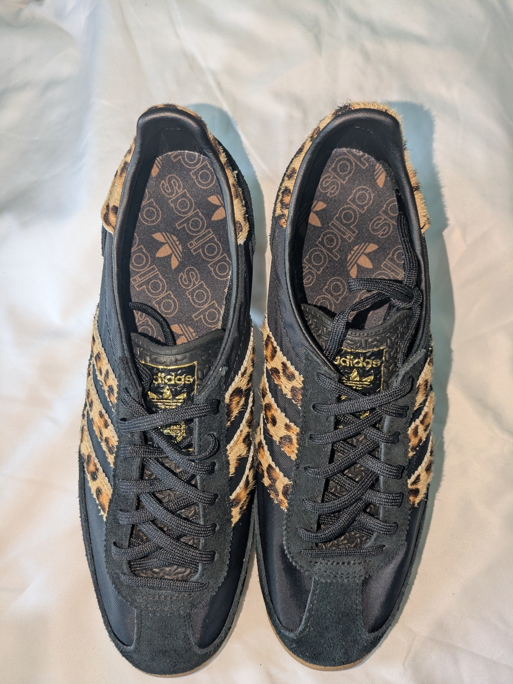 adidas Women's SL 72 OG Black Sneakers with Leopard Stripes - Picture 9 of 12